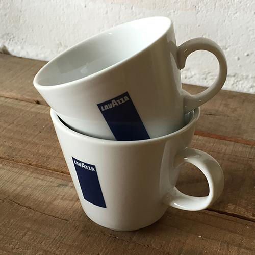 Coffee cup with Lavazza logo