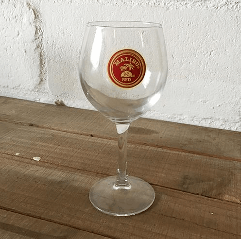 Malibu branded cocktail glass